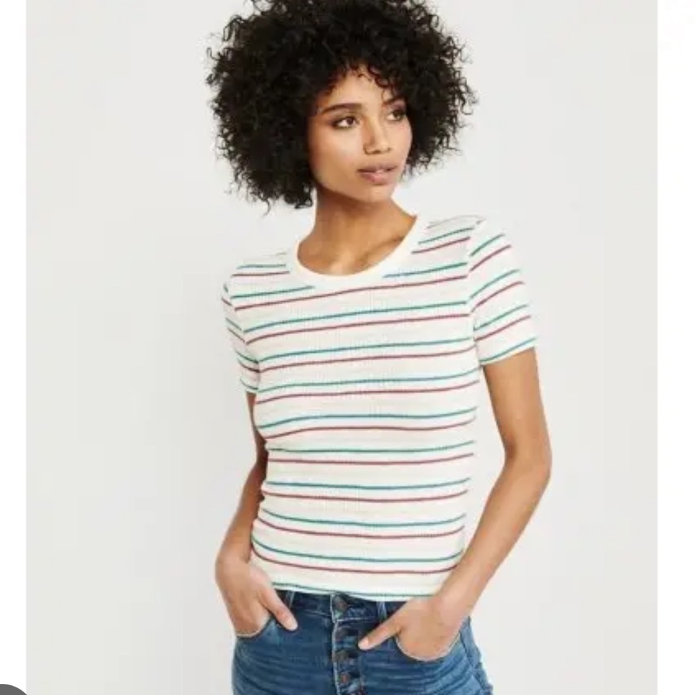 Abercrombie Slimming Striped Sweater Tee